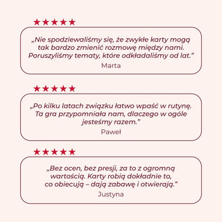 Opinie klientów o grze dla par Rozmowy o Nas Związek i Relacja – rozmowy, które realnie zmieniają relację