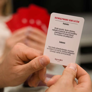 Karta z gry dla par Rozmowy o Nas Związek i Relacja – pytanie o komunikację i rozwiązywanie konfliktów